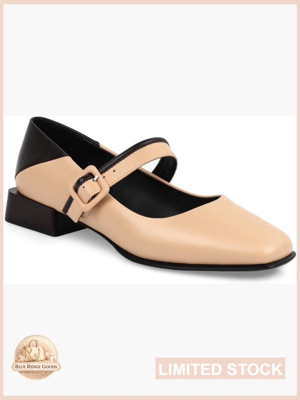 Women's Square Toe Mary Jane Pumps with Chunky Heel
